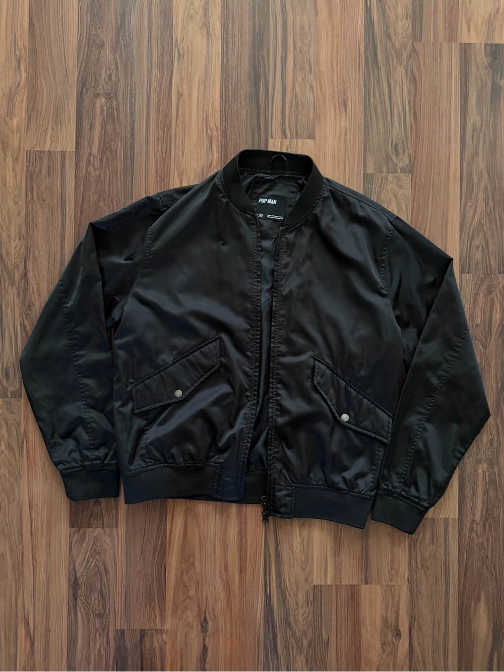 Black Men's Double Zipped Bomber Jacket